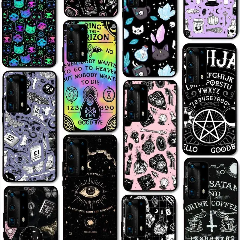 Cadılar ay Tarot Cadı Ouija telefon kılıfı için Huawei P50 P40 E P30 P20 Pro P10 Lite P Akıllı Y6 Nova3E Honor10 Kapak