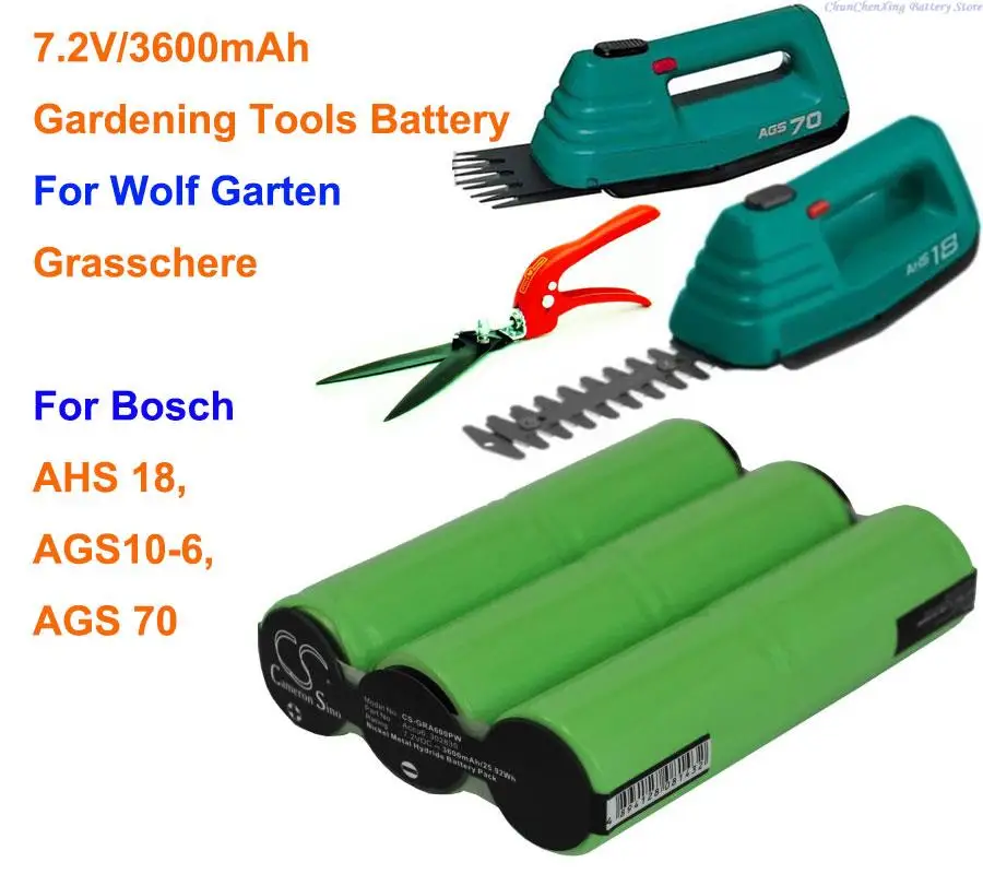 Cameron Çin 3600 mAh bahçe aletleri Pil için Bosch AGS10-6, AHS 18, AGS 70, Kurt Garten Grasschere