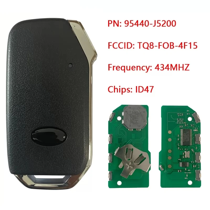CN051154 Satış Sonrası 4 Düğme akıllı anahtar 2018 Kia Stinger Anahtarsız Giriş Uzaktan 47 Çip 433MHz FCC ID Numarası 95440-J5200