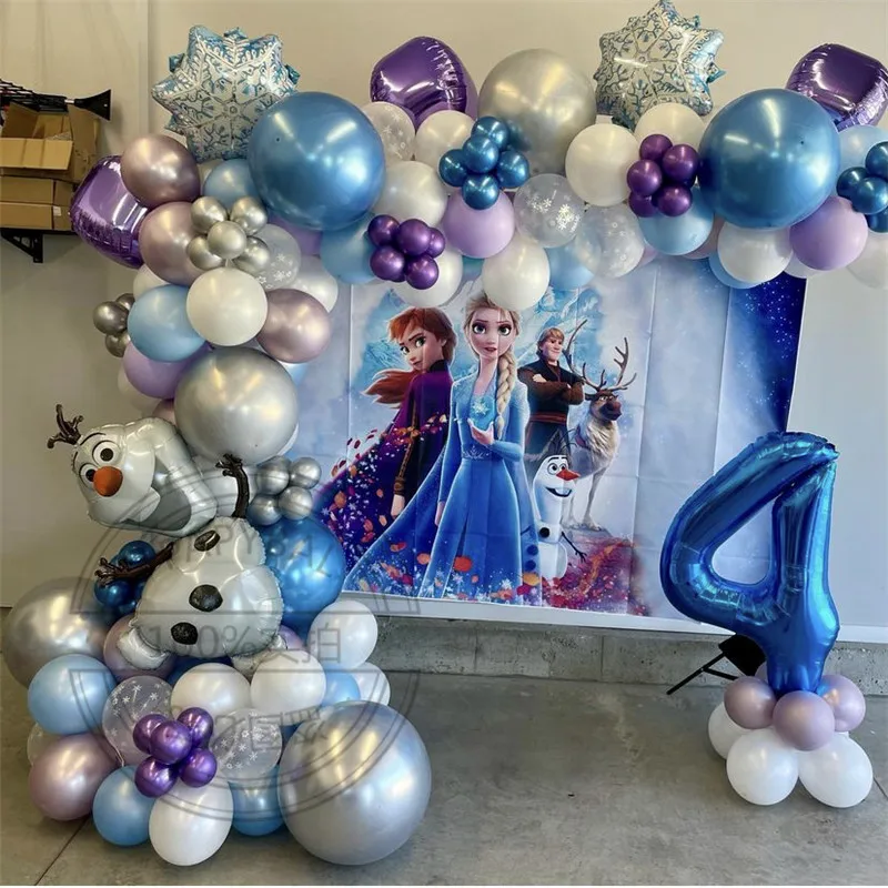 Disney Dondurulmuş Olaf Folyo Balon 40 inç Mavi Numarası Balonlar Prenses Arka Dekorları İçin Bebek Duş Çocuk Doğum Günü Malzemeleri