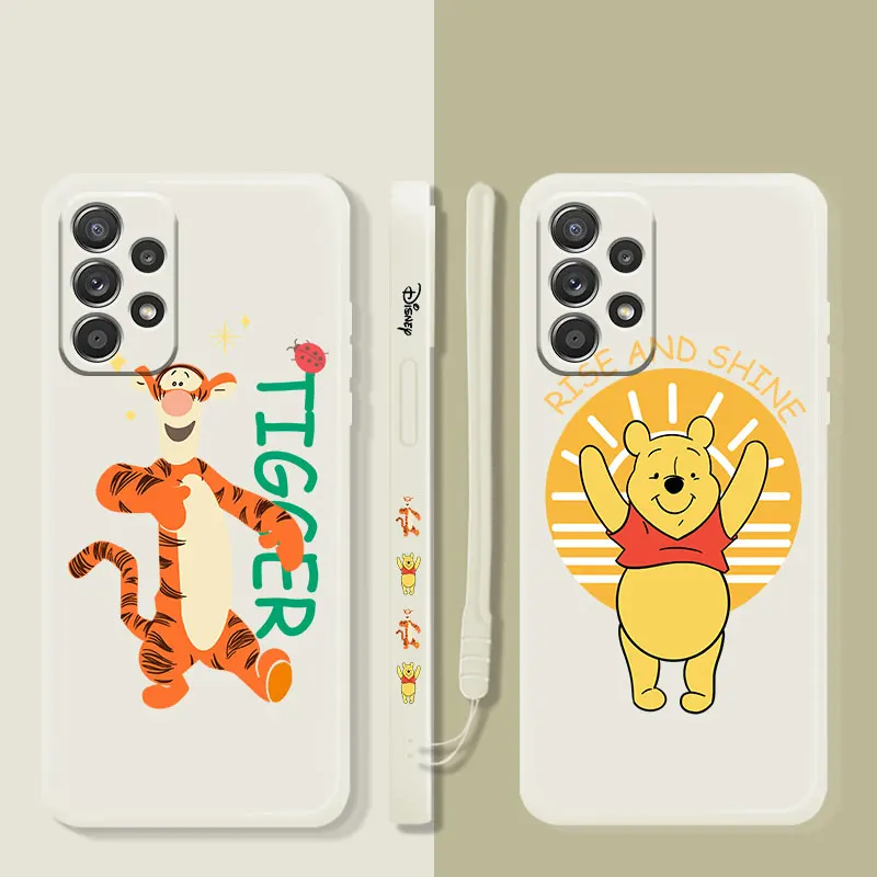 Disney Tigger Winnie The Pooh Sıvı Telefon Kılıfı İçin Samsung Galaxy A73 A71 A72 A12 A21s A22 A23 A31 A32 A51 A52 A52s A53 A02s