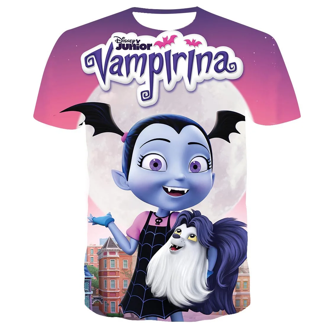 Disney Vampirina T Shirt Çocuk Streetwear Kısa Kollu çocuk Tişörtleri Erkek Kız Üstleri Erkek Kadın Giyim T-shirt