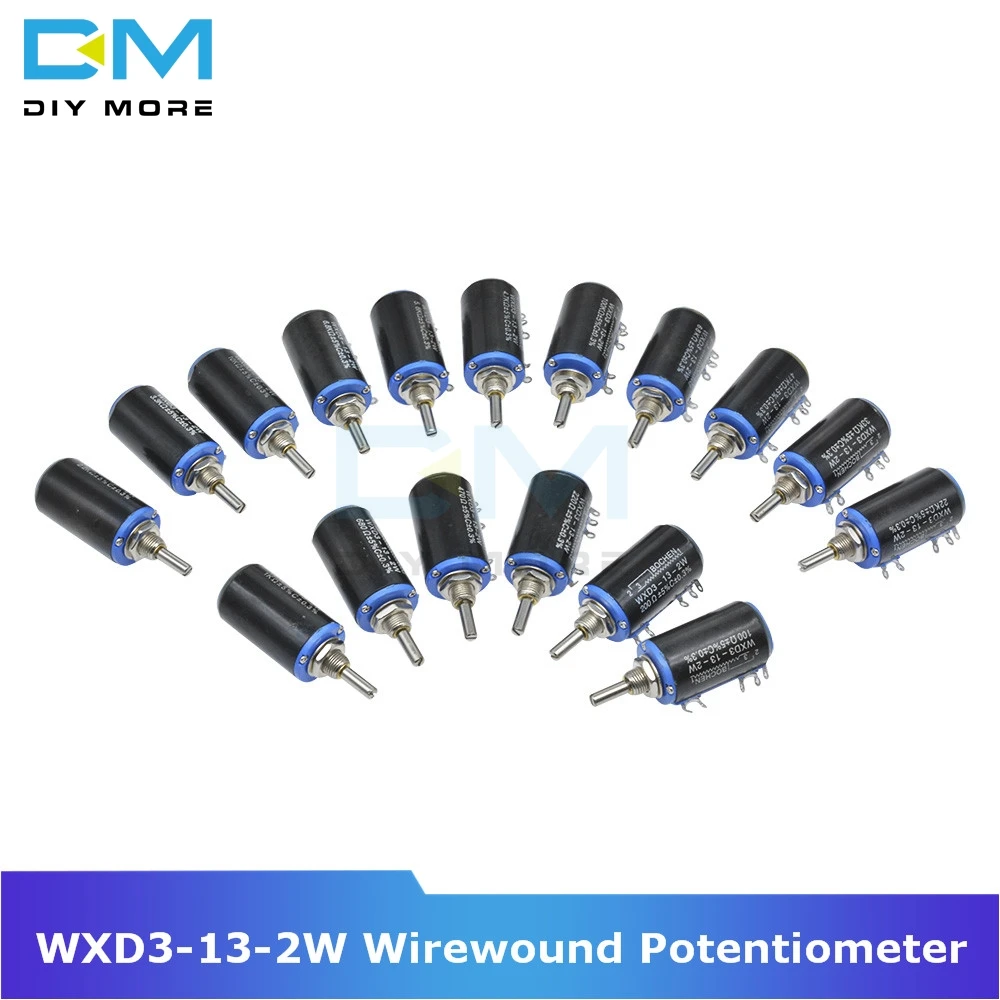 Diymore WXD3-13-2W Wirewound Potansiyometre Direnci Ohm 10 Döner Doğrusal Döner Potansiyometre 5 % + 5 %-5 % Elektronik Dıy