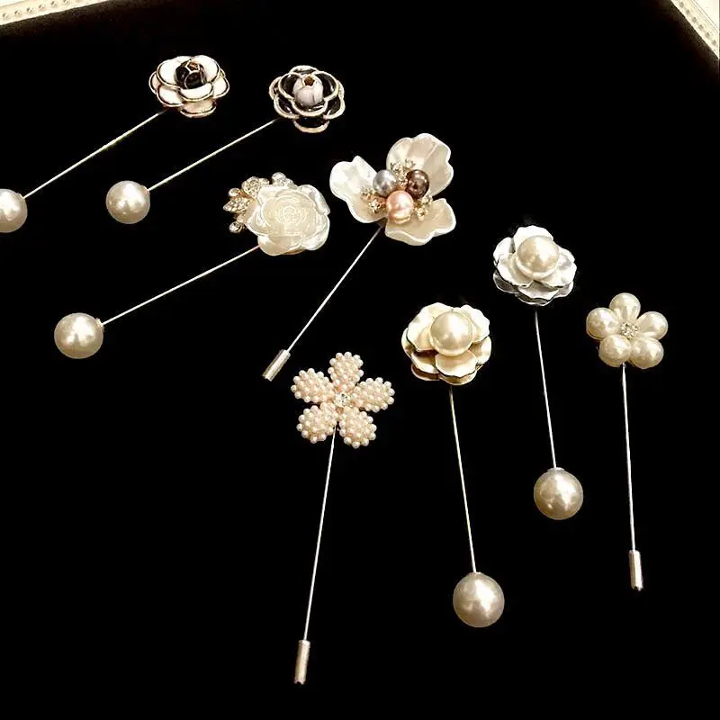 Doreen Kutusu Zarif Moda Kamelya Pin İnciler Broş İğneler Gül Broş Çiçekler Broş Pin Aksesuarları Tatlı Takı 1 adet