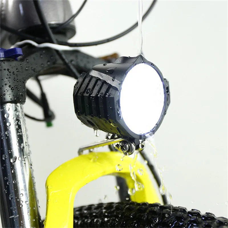 Elektrikli Bisiklet ışıkları LED Bisiklet Far 12W 12V-80V Su Geçirmez Bisiklet Ön İşık El Feneri 4 ışıkları Boynuz Bisiklet