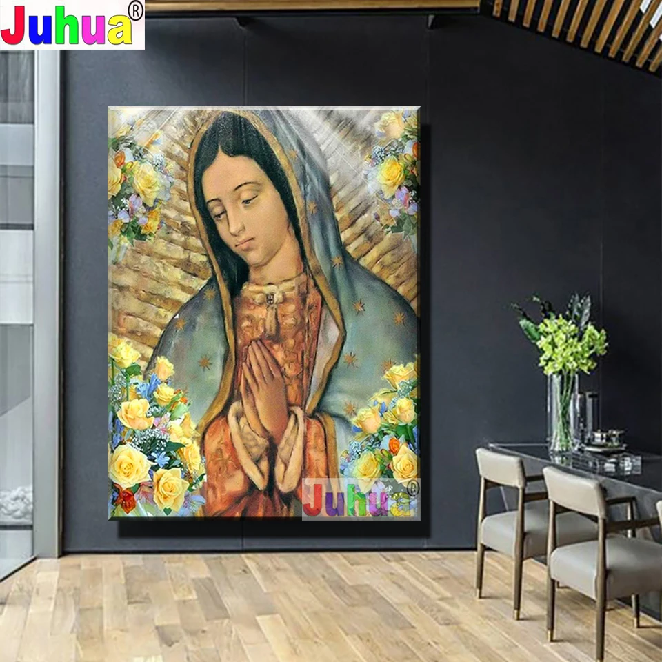 Elmas Boyama Meksika Guadalupe Meryem Resimleri Elmas Nakış dikiş çapraz taklidi resim sanatı,