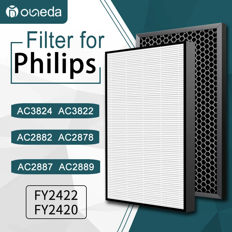 FY2422 FY2420 Philips için Hava Temizleyici AC2882 AC2887 AC2889 AC3822 Uyumlu HEPA ve Aktif Karbon Filtreler