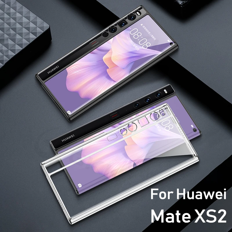 GKK Lüks Kaplama Çerçeve Yumuşak Telefon Kapak Için Huawei Mate XS 2 Kılıf HD Şeffaf Koruma Kılıfı Için Huawei Mate XS2 Fundas