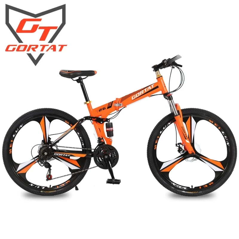 GORTAT 26 İnç Çelik Çerçeve MTB 21 Hız Bisiklet Katlanır Dağ Bisikleti Alaşım Jant Yetişkin Erkekler Ve Kadınlar Çift Disk Frenler Bicicleta
