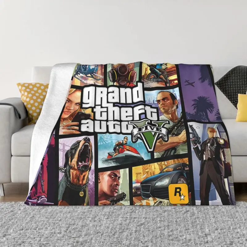 GTA Grand Theft Auto Battaniye 3D Baskılı Yumuşak Pazen Polar Sıcak video Oyunu Atmak Battaniye ev yatak takımı Kanepe Yatak Örtüleri