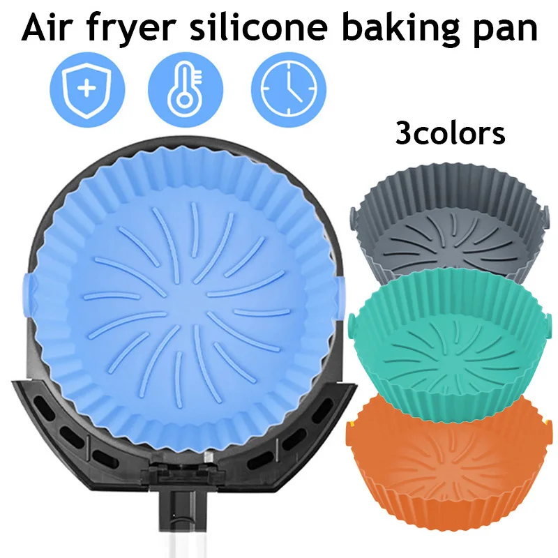 Hava Fritöz Kaplı silikon Ped Fırın pişirme tepsisi yuvarlak ısıya dayanıklı kaymaz Kullanımlık Pot Sepeti Mat Mutfak Aksesuarları araçlar