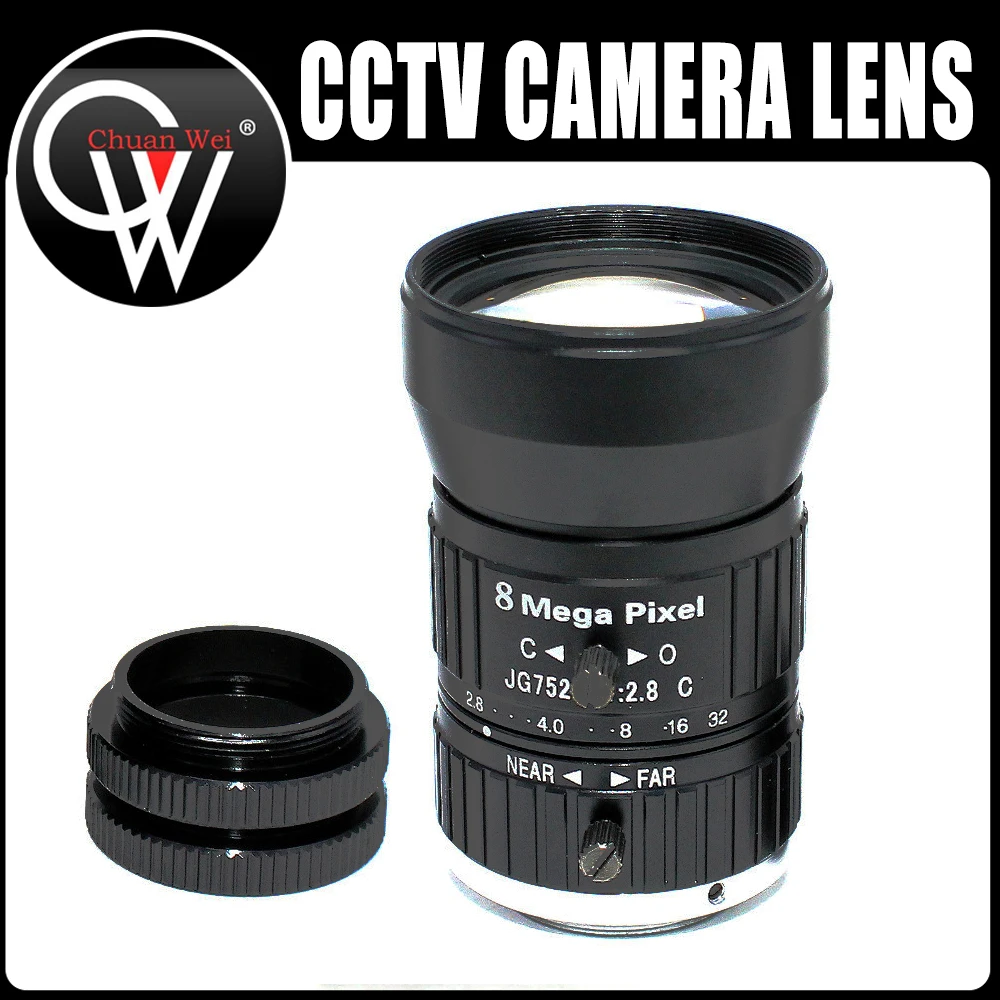 HD 8MP güvenlik kamerası Lens 75mm C Dağı Manuel Iris Manuel Odaklama F2. 8 Diyafram 1 