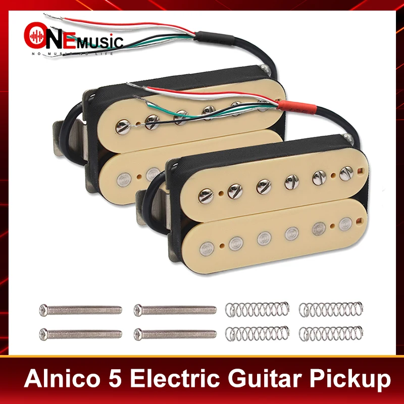 Humbucker Alnico 5 Elektro Gitar Pickup Humbucker Çift Bobin Pickup Alnico V Gitar parçaları Fildişi