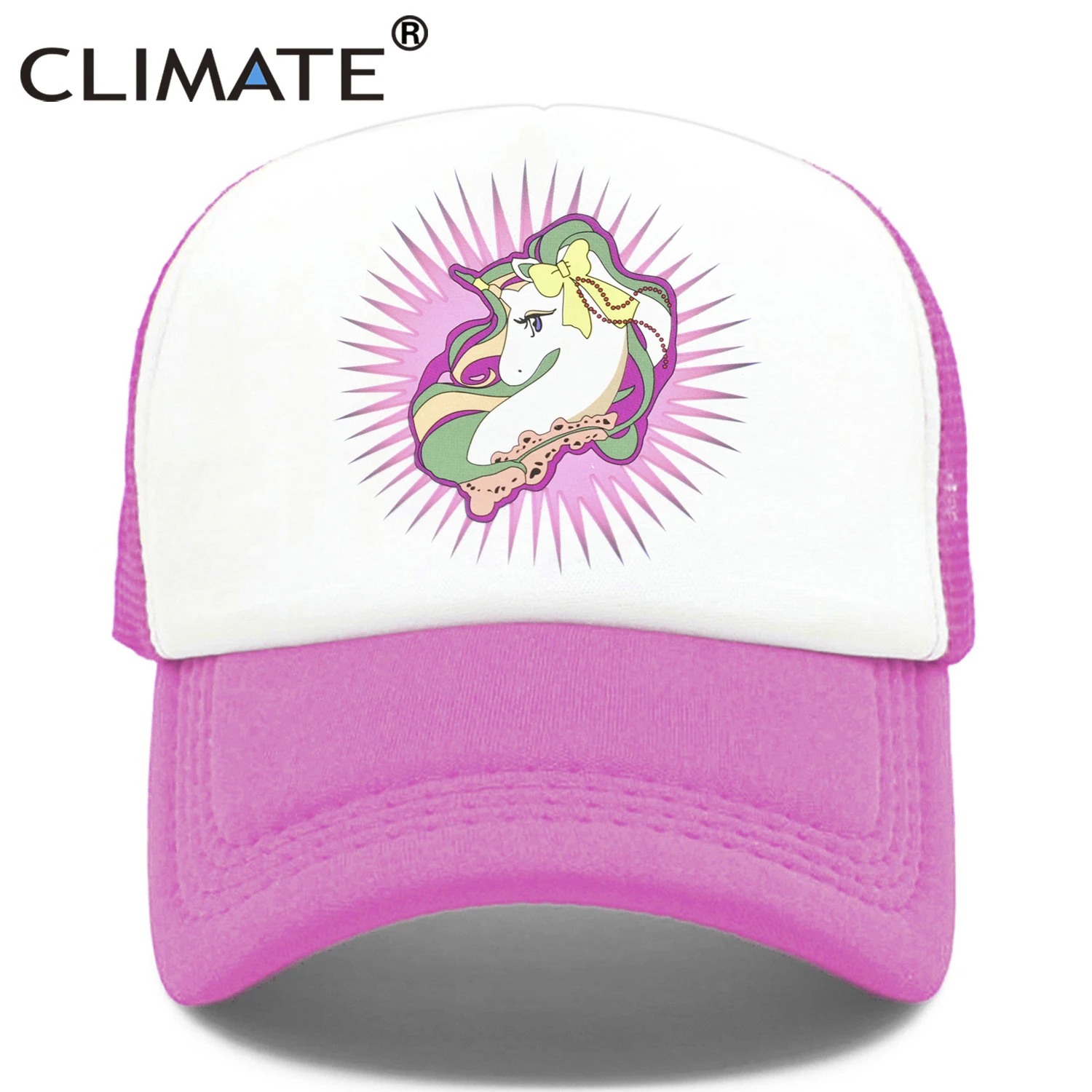 IKLİM Unicorn Kap Kızlar için Şapka Unicorn Pembe Gül Sevimli Kap Güzel Yaz Kapaklar Şapka Hip Hop Örgü Beyzbol Kapaklar Şapka kadınlar için