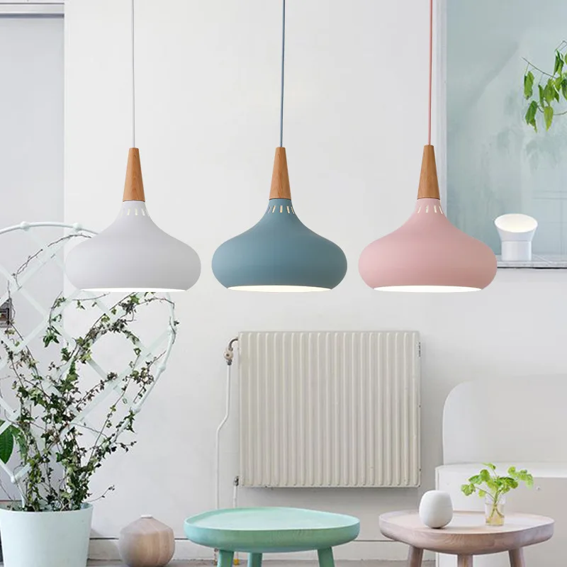 Iskandinav modern tavan lambaları ahşap alüminyum kolye ışıkları, yemek odası mutfak koridor yatak başı dekorasyon ışıklandırma