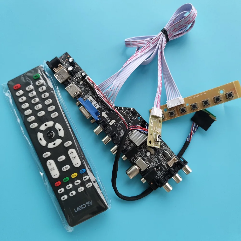 Için LP156WF1 TL 1920x1080 VGA AV TV DVB-T DVB uzaktan kumanda panosu sürücü denetleyicisi dijital LED USB HDMI uyumlu panel monitör