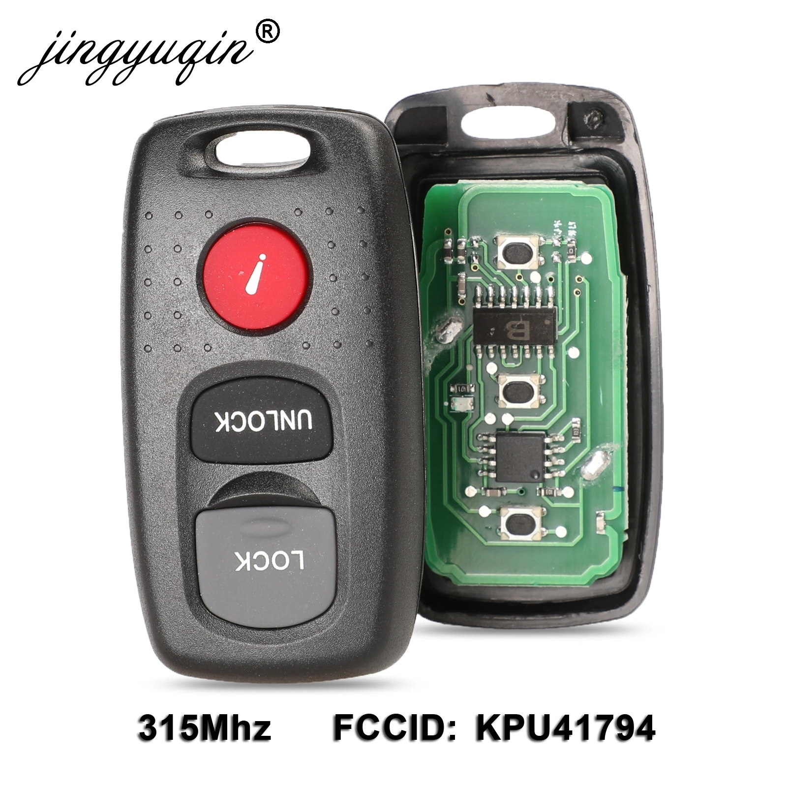 jingyuqin Mazda 3 6 İçin MPV Protege 5 3 Düğmeler Uzaktan Anahtar Anahtarsız giriş Fob Verici Alarm Sinyali Clicker KPU41794 315MHz