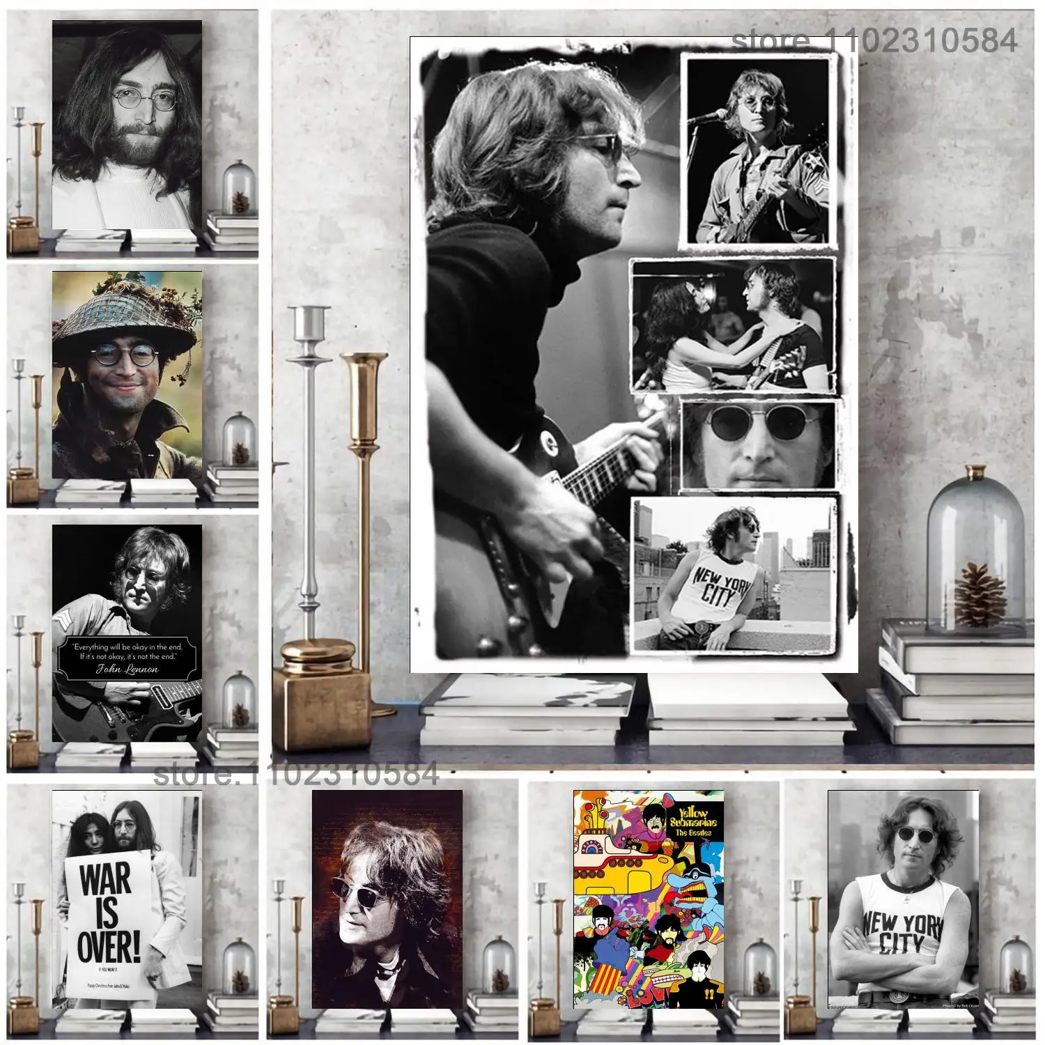 John Lennon Klasik Rock Yıldızı Bant Posteri duvar sanatı tuval Posterler Kişiselleştirilmiş Hediye Modern Aile yatak odası Boyama