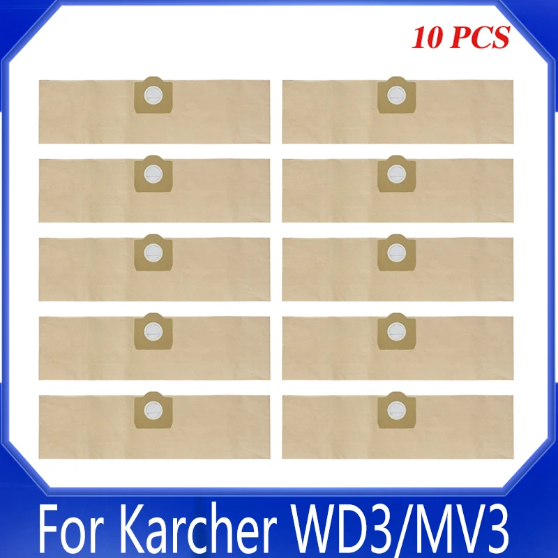Karcher için WD3 / MV3 / WV3 / WV4 / WD3200SE4002 / A2200 Elektrikli Süpürge Toz Torbaları Toz Filtresi Kağıt Torba Yedek Aksesuarları Parçaları