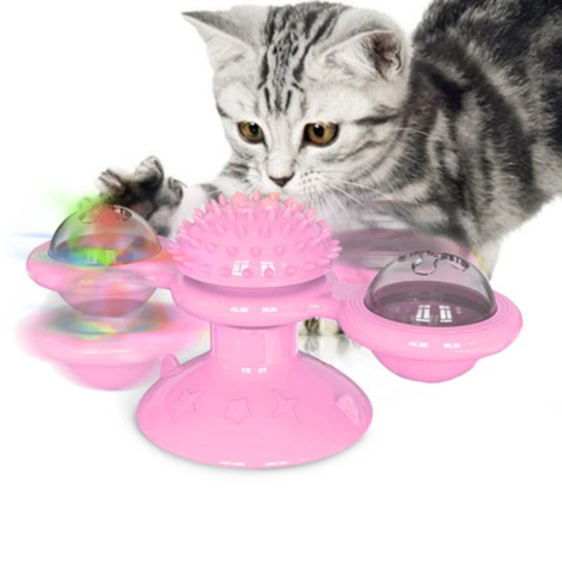 Kedi Diş Fırçası için Whirligig Pikap İle Kediler Bulmaca Kedi Oyunu Oyuncak yel değirmeni Kedi Oyuncak İnteraktif Oyuncaklar Evcil Hayvan Malzemeleri