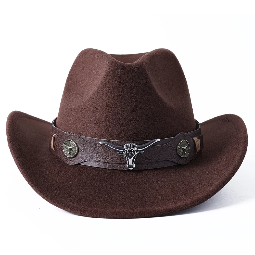 Kovboy şapkası çeşitli aksesuarlar kovboy şapkası tek renkli keçe şapka erkekler ve kadınlar açık hava şapkası binici şapkası гльпаченская