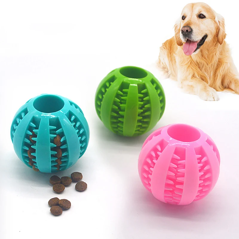 Köpek Maması Topu Lnteractive Elastik Top Doğal Kauçuk Sızdıran Topu Diş Kauçuk Temizleme Topu Köpek Oyuncak Aksesuarları Köpek Malzemeleri