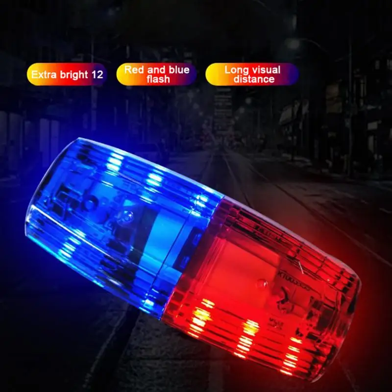LED Kırmızı Mavi Omuz polis lambası Klip İle USB Şarj Yanıp Sönen Uyarı Gece Çalışan Güvenlik Uyarı Işığı Kendini Savunma