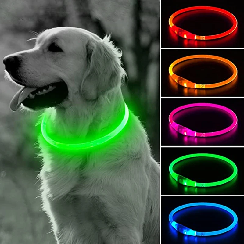 Led USB şarj edilebilir köpek tasmaları Pet Aydınlık Yaka Led Gece Güvenlik Yanıp Sönen Glow Köpekler Kaybı Önleme Yaka evcil hayvan Aksesuarları