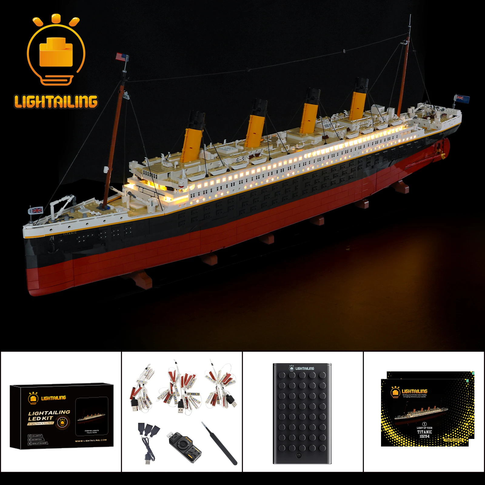 LIGHTAILING led ışık Kiti 10294 Titanic Yapı Taşları Seti (Dahil DEĞİL Model) tuğla Oyuncaklar Çocuklar için
