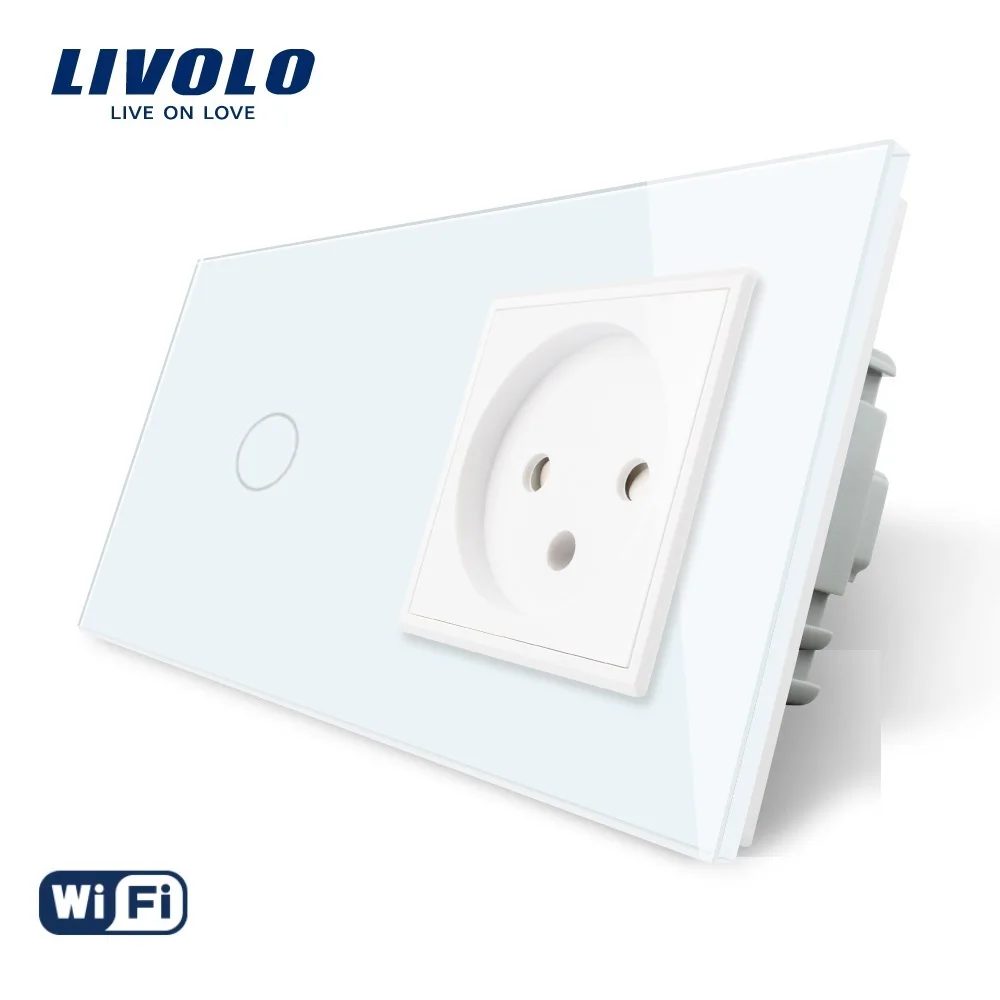 Livolo AB Standardı Wifi Anahtarı Ve Duvar İsrail Soket Fiş, AC 220~250V 16A Kristal Cam Panel Alexa Google Akıllı Ev Hayatı için