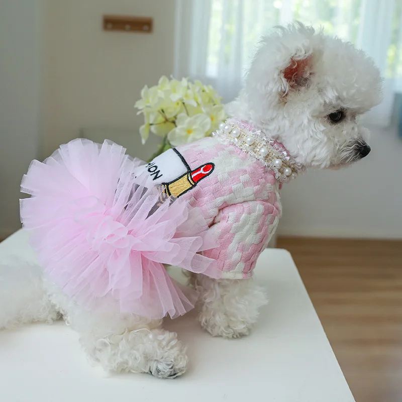 Lüks Köpek Giysileri Elbise Kış Kalın Prenses Yay Gelinlik Ceket Kedi Etek Tutu Elbise küçük Köpek Yavrusu Teddy Chihuahua