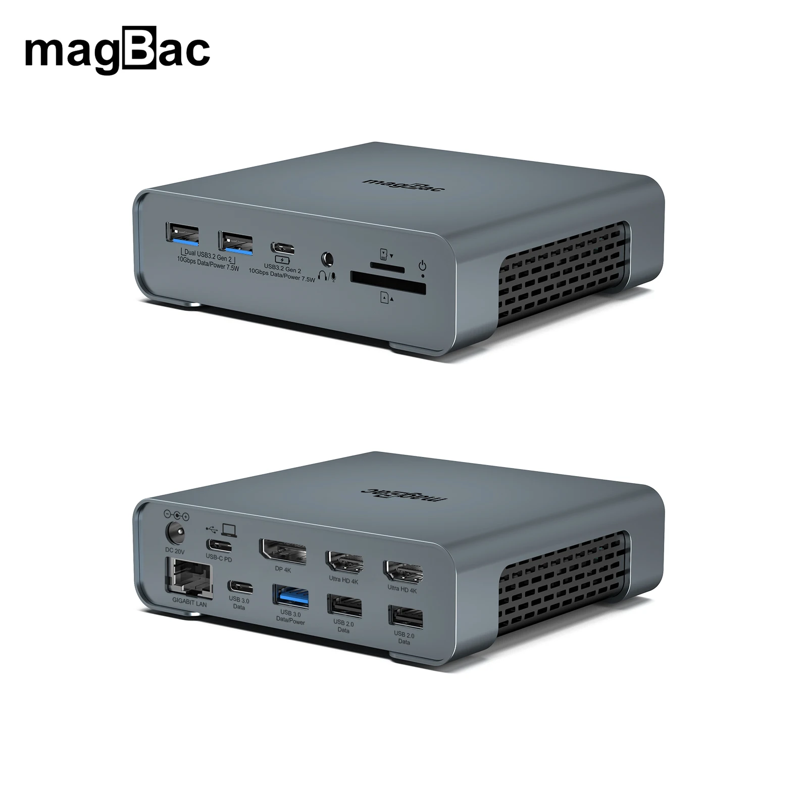 magBac 16-in-1 USB C Hub Tipi C Çift HDMI 4K 60Hz USB3. 1 10Gbps RJ45 DP SD TF Okuyucu 65W Adaptör Yerleştirme İstasyonu Macbook İçin