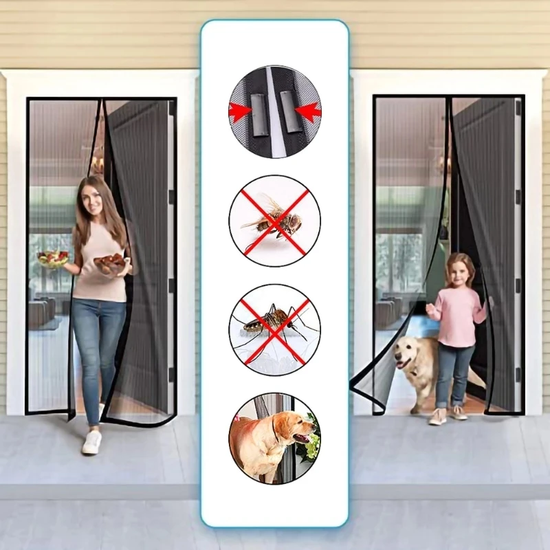 Manyetik Kapı pencere teli Yaz Anti Sivrisinek Böcek Fly Bug Otomatik Kapanış Mutfak Yatak Odası Klimalı Odaları Perdeleri