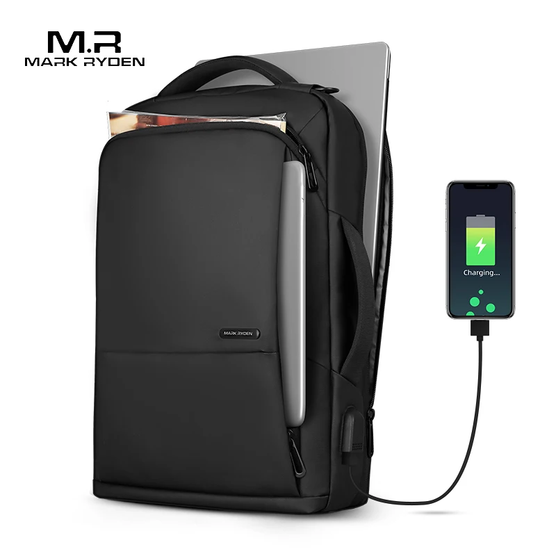 Mark Ryden seyahat sırt çantası Büyük Kapasiteli Genç Erkek Mochila Anti-hırsızlık Çanta USB Şarj 15.6 inç Laptop Sırt Çantası Su Geçirmez
