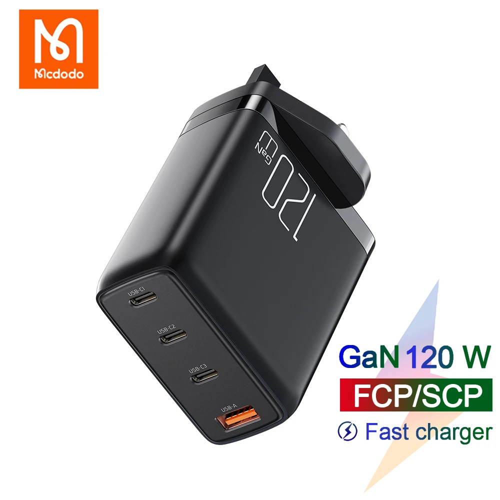 Mcdodo 120W GaN PD Hızlı Şarj QC 4 Port Taşınabilir Tip C USB Hızlı Şarj Fişi iPhone Huawei Xiaomi Hava Macbook Pro Dizüstü Bilgisayar
