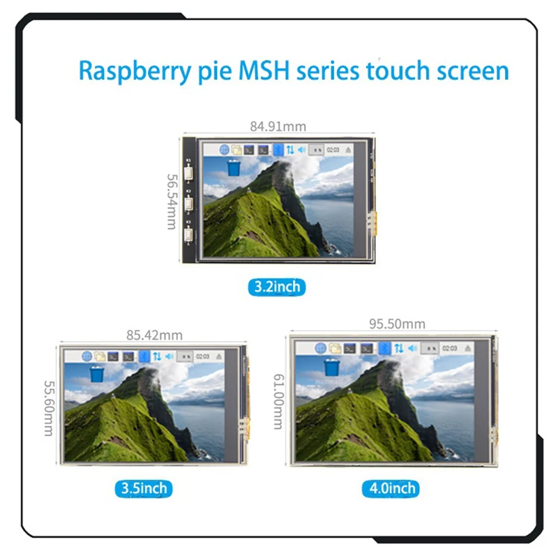 [MHS yüksek hızlı SPI serisi] 3.2 inç/3.5 inç/4.0 inç dokunmatik renkli ekran ahududu Pİ için