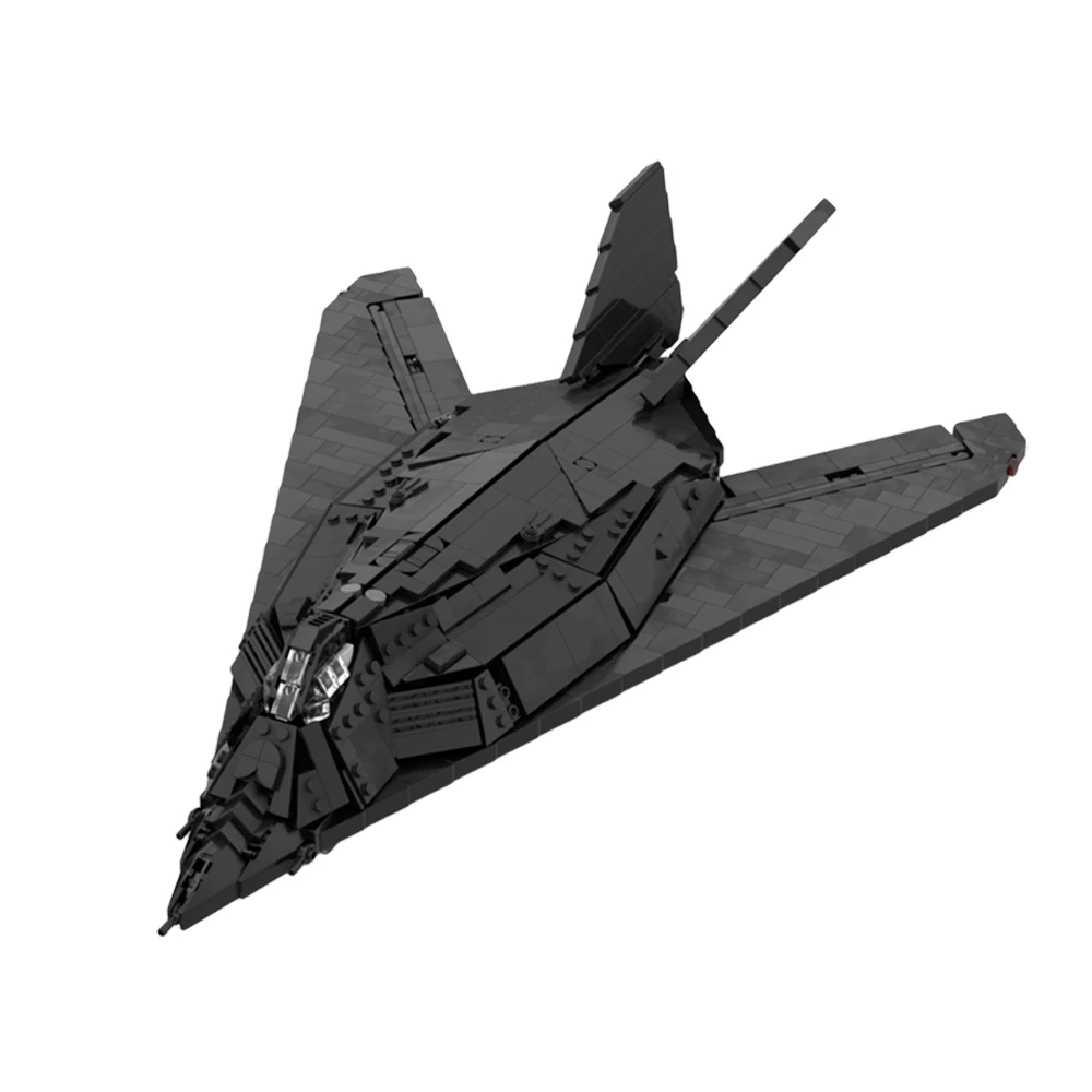 MOC F - 117 Nighthawk Savaşları Uçak Fighter Yapı Taşları Set Siyah Savaş Uçak Modeli Çocuklar İçin Oyuncaklar Monte Doğum Günü Hediyeleri