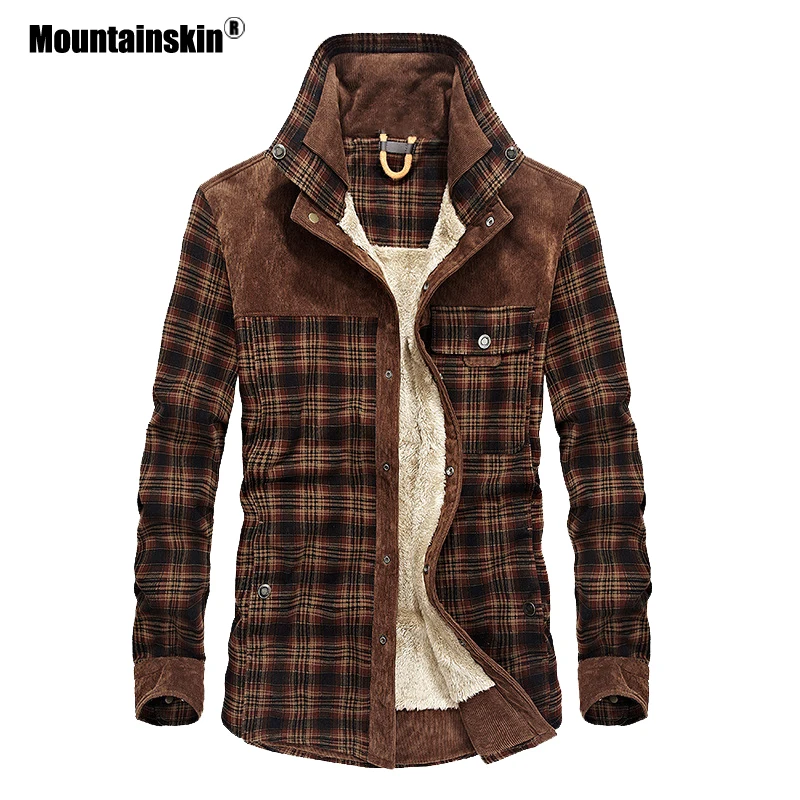 Mountainskin erkek Sıcak Ceket Polar Kalın Ordu Ceket Sonbahar Kış Ceket Erkekler Slim Fit Giyim Erkek Marka Giyim SA831