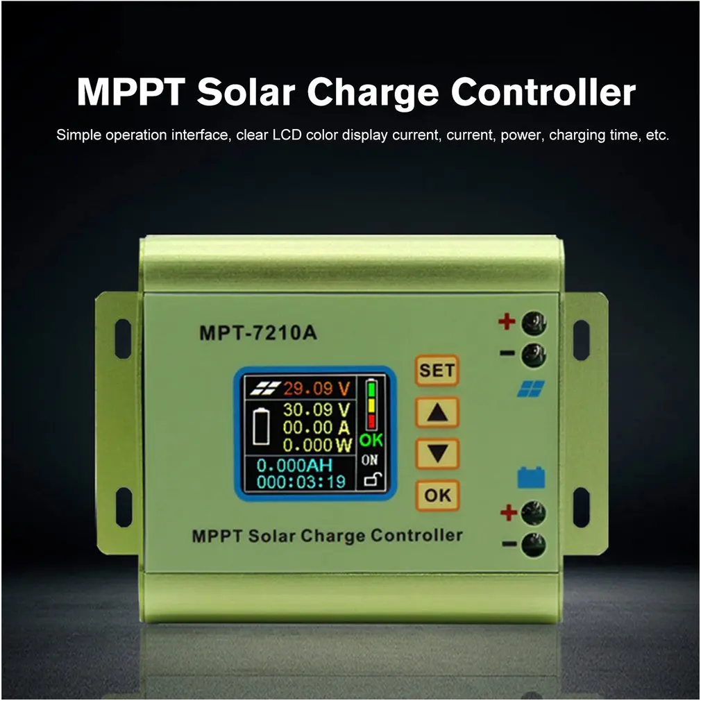 MPT-7210A Renkli lcd ekran MPPT GÜNEŞ PANELI şarj regülatörü 24/36/48/60/72V Boost Güneş Pili Kontrolörleri