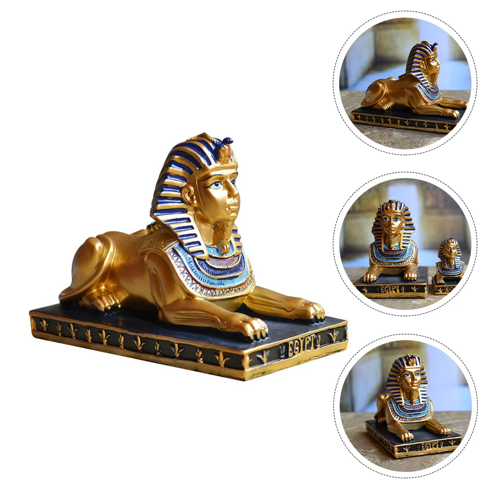 Mısır Sfenks Heykelcik Heykel Statuedecorationpharaoh Mitoloji Antik Altın Halk Şekil Guard Tutankhamun Kral Yaban Hayatı