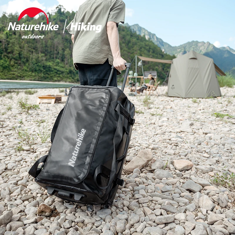 Naturehike Kamp Seyahat 3 boyutu Depolama tekerlekli çanta Yüksek Kapasiteli Taşınabilir Kalınlaşma PVC Su Geçirmez Bagaj Bagaj Kutusu 55L / 85L/