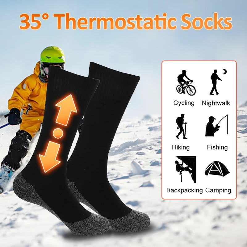 Nefes Sıcak Çorap Unisex Termostatik Diz yüksek çorap Sıkıştırma spor çorapları Kış Koşu Yürüyüş için
