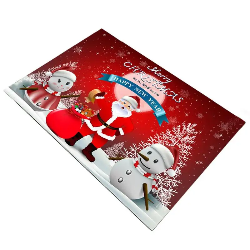 Noel Halı Noel Baba Mat Dekoratif kaymaz Noel Karşılama Mat Açık Kapalı Giriş Paspas Komik zemin kapı paspası
