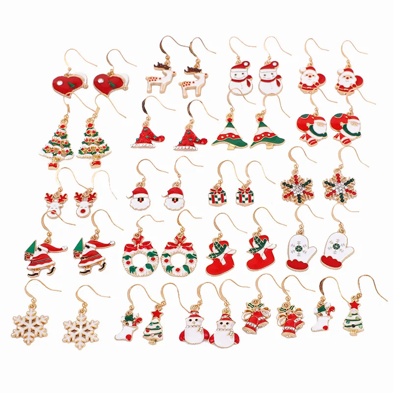 Noel Santa Kulak Çıtçıt Noel Kadınlar Takı Piercing düğme küpe Kadınlar Merry christmas dekor Kız Arkadaşı Noel Hediyesi Natol
