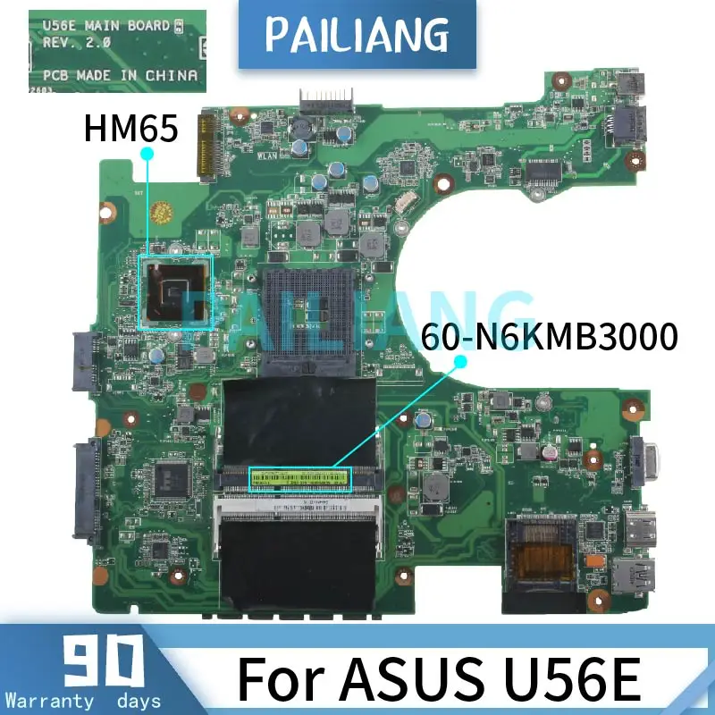 PAILIANG Laptop anakart ASUS için U56E Anakart 60-N6KMB3000 HM65 DDR3 test