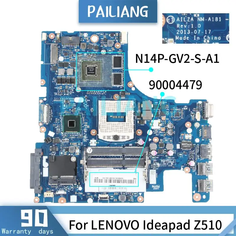 PAILIANG Laptop anakart İçin LENOVO Ideapad Z510 Anakart 90004479 NM-A181 N14P-GV2-S - A1 DDR3 test