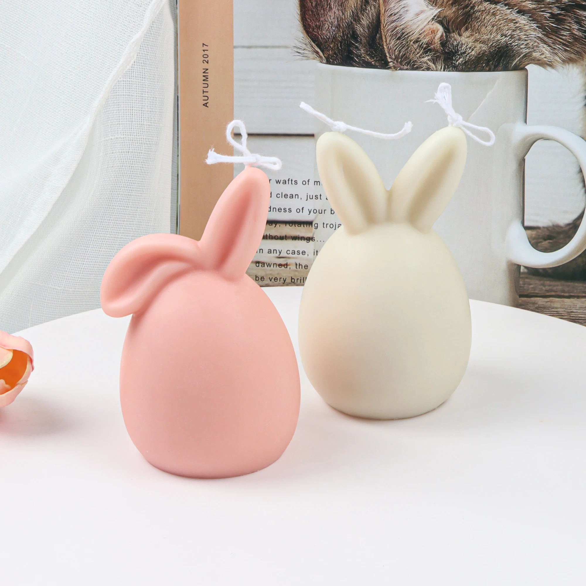 Paskalya Sevimli Tavşan DIY Balmumu Mum Silikon Kalıplar El Sanatları Aromaterapi Alçı 3D Reçine Kalıp El Yapımı Mumluk Sabun Formu