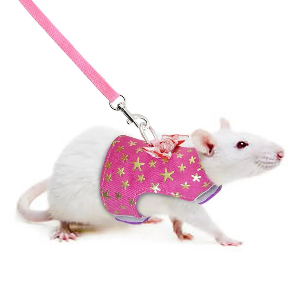 Pet Örgü Yumuşak Koşum Tasma Küçük Hayvan Yelek Kurşun Hamster Tavşan çekme halatı d-ring Tasarım Yıkanabilir 3 Renk evcil hayvan koşumu Seti