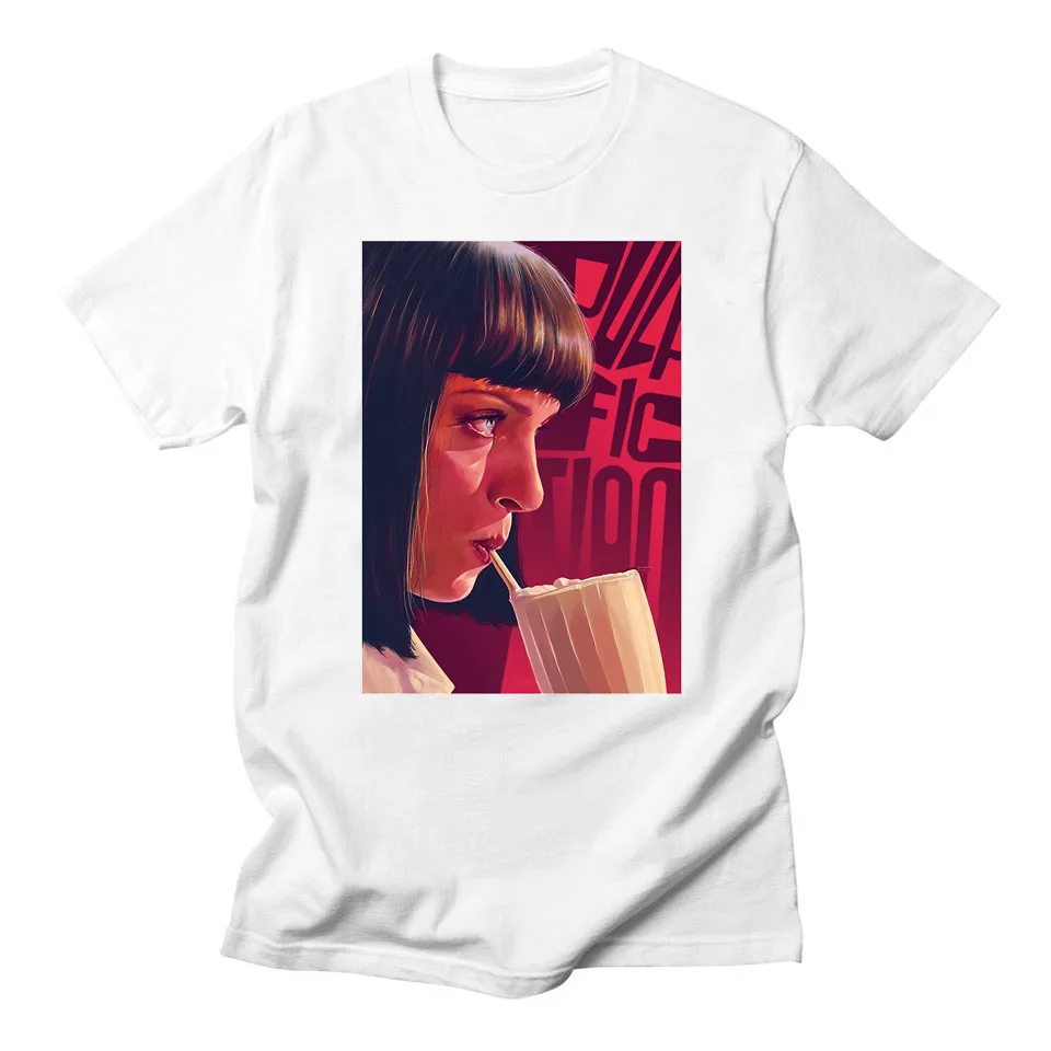 Pulp Kurgu Tshirt Yeni kadın Yaz Quentin Tarantino Komik pamuklu giysiler Gömlek Erkekler Streetwear Tees Tops