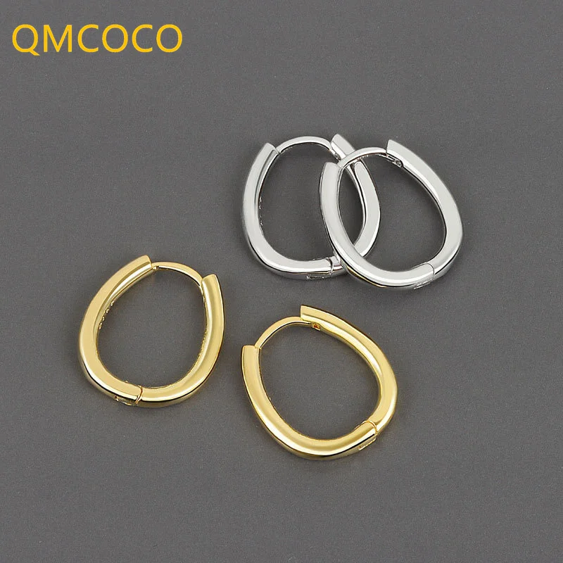 QMCOCO Gümüş Renk Minimalist U Şeklinde Küpe Kadın Kız Mizaç Moda El Yapımı Takı Hediyeler Kulak Süsler